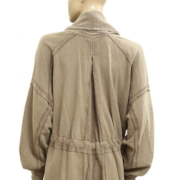 Free People Boothbay Sweatshirt Jacket Cardi Top Ventilated Oversized S 283725 - Picture 6 of 7